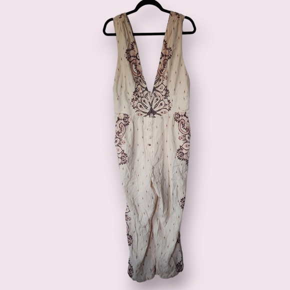 Free People Cream Setting Sun Jumpsuit - Picture 2 of 9